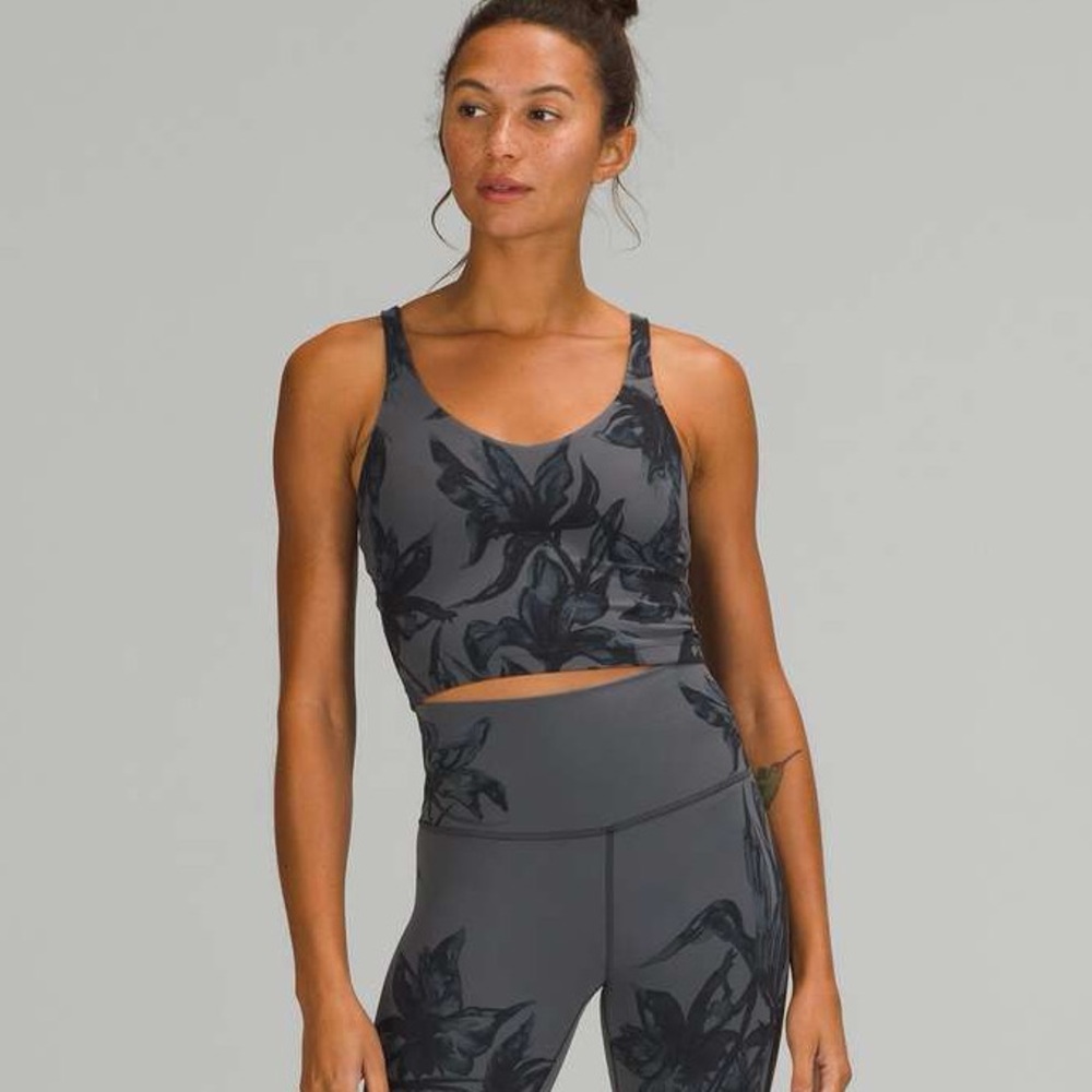 lululemon athletica Dark Gray Floral Racerback Tank - Picture 3 of 10
